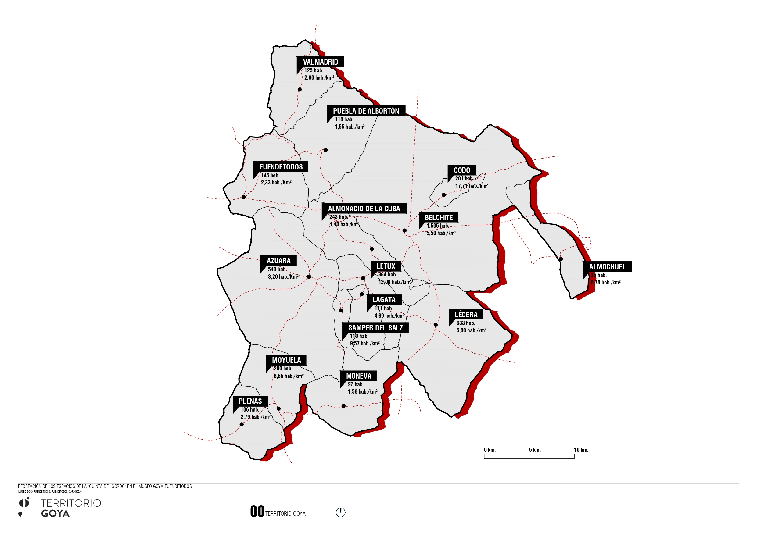 Mapa Comarca Campo de Belchite. Proyecto en un lugar de... Aragón